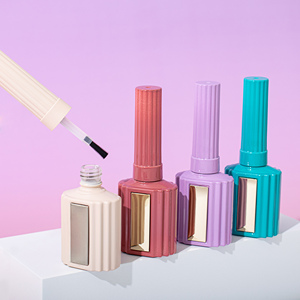 Boccetta in vetro da 12ml per smalto gel colorato, nuovo stile, personalizzabile con il tuo logo, design personalizzato, con pennello integrato - Product Image 2