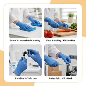 Thickness Disposable Blue Nitrile <b>Gloves</b> Box Powder Free Waterproof Disposable Powder Free Nitrile <b>Gloves</b> - Product Image 2