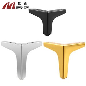 Pata de Mueble Recta de Tres Puntas Mingxin, Soporte de Hierro Resistente para Muebles, 10cm 13cm 15cm 17cm, Negro Mate, Plateado Brillante - Product Image 5