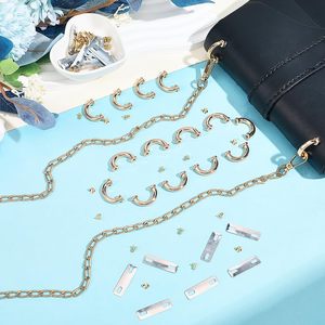Sets Metal D Ring Connector Buckles for Bag Gunmetal <b>Purse</b> Suspension Clasps Alloy Anchor Bridge - Product Image 4
