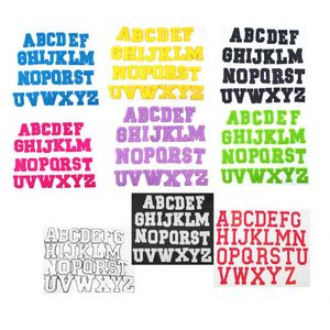 New Iron on 7cm/2.75inch Colorful Hot pink Purple Chenille Letter Patch - Product Image 1