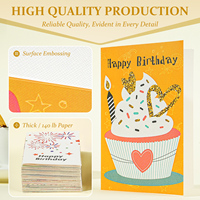 60 cartes d'anniversaire uniques avec enveloppes et autocollants, cartes d'anniversaire vierges 4*6 en vrac, boîte de cartes d'anniversaire pour le bureau