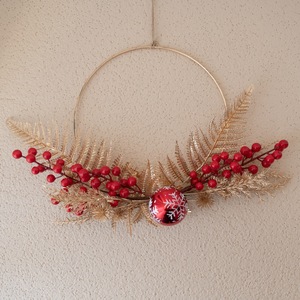 Guirnalda Decorativa de Bayas Rojas Artificiales CallaFloral para Navidad, Decoración para Pared del Hogar, CF01053 - Product Image 1