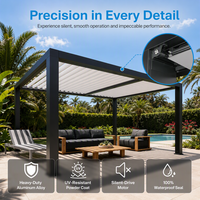 Pergola autoportante en aluminium imperméable pour extérieur avec toit à lames motorisées pour jardin et balcon