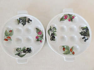 Lot de 2 assiettes Escargot 12 puits <span class=keywords><strong>Porcelaine</strong></span> Paris Vintage Motif Fruits Glacé Peint à la Main <span class=keywords><strong>Plats</strong></span> <span class=keywords><strong>Escargots</strong></span> Français pour Restaurant - Product Image 6
