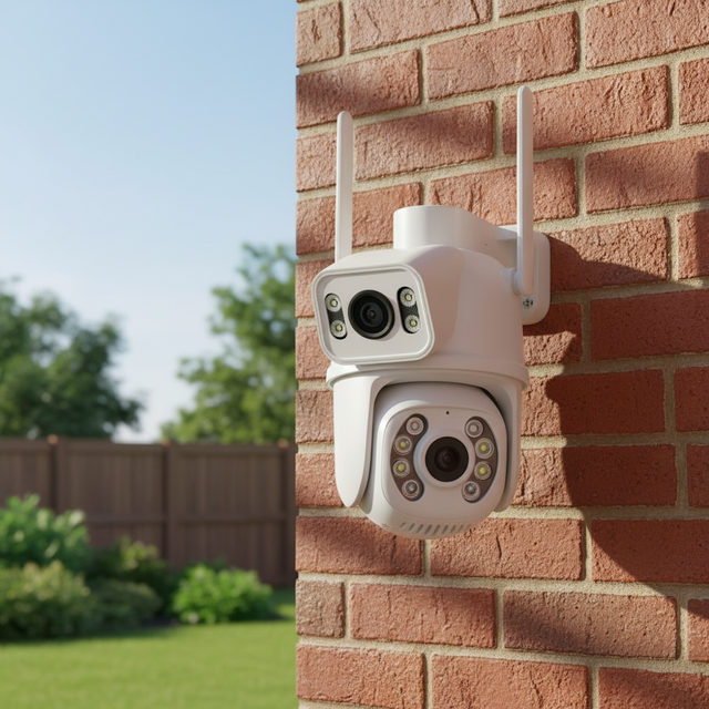 IP66 Weatherproof 8MP 4K CMOS Dual Screen WiFi IP Camera Outdoor PTZ Wireless Security AI Human Detect Auto Tracking H.265 140