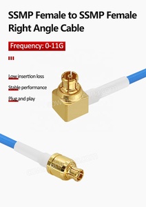 Connecteur femelle <span class=keywords><strong>SMP</strong></span> mini 90 degrés bleu vers connecteur femelle SSMP avec câble .047 - Product Image 4