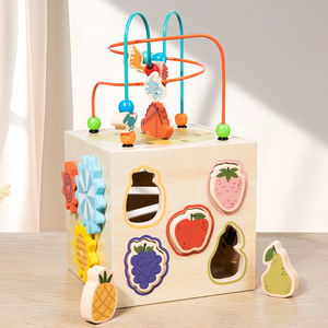 Montessori giocattolo per l'apprendimento precoce multifunzione dinosauro Bead Maze Puzzle Box gioco di abbinamento di frutta per lo sviluppo del cervello <span class=keywords><strong>dei</strong></span> bambini - Product Image 2