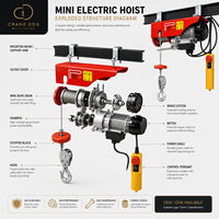 Mini-treuil électrique de haute qualité, treuil électrique 1 tonne, performance de levage stable pour chantier de construction