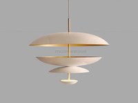 Lustre suspendu design des années 1950, style mid-century, 4 couches, style scandinave atomique, 24 pouces, lampe de plafond, décoration intérieure