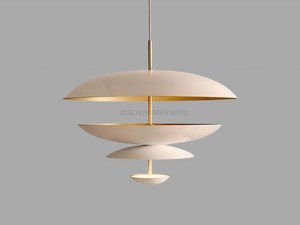 Designer 1950s Mid Century Pendant Light 4-Layer Atomic Scandinavian Chandelier 24 Inch Ceiling Lamp Interior Decor - Product Image 2