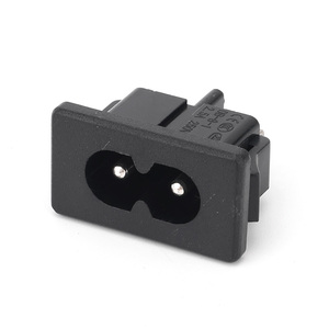 DC027 DC Jack Toma de corriente Negro 2pin Vertical Inserción recta Todo el PIN de cobre con ranura para tarjeta Interfaz de base de carga en forma de 8 - Product Image 2