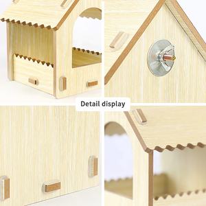 Usine en gros enfants bricolage en bois maison d'oiseau Graffiti ensemble extérieur jardin décoration suspendu en bois <span class=keywords><strong>cage</strong></span> à oiseaux - Product Image 5
