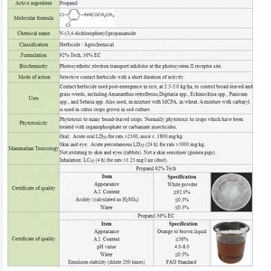 <span class=keywords><strong>Herbicida</strong></span> Agrícola Propanil 360g/l EC, Alta Eficiencia, Eliminación por Contacto, Tratamiento Post-Emergente para Tallos y Hojas - Product Image 6