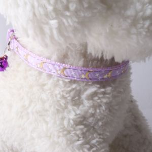 Amigo 새로운 애완 동물 제품 스타 문 핫 골드 버튼 웨빙 칼라 문 액세서리 벨 고양이 칼라 - Product Image 5