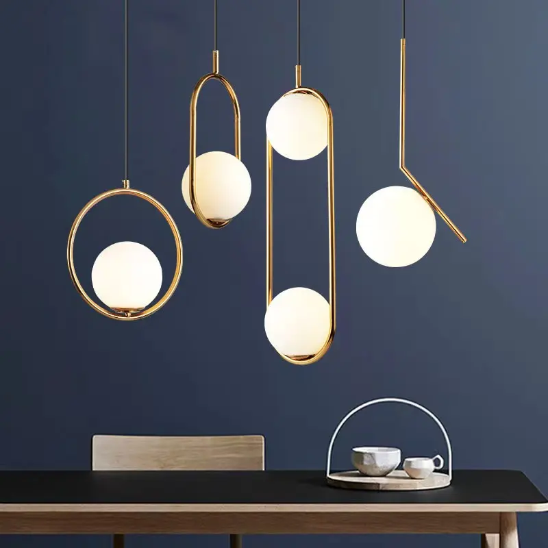 Lámpara colgante de cuerda LED moderna para sala de estar y decoración del hogar, candelabros de anillo nórdico de bola de cristal, aro Vintage dorado
