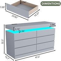 Commode avec miroir et éclairage LED