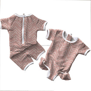 ملابس سباحة للأطفال قطعة واحدة سباحة للفتيات ملابس سباحة طويلة الأكمام راشي حارس رشاش معاد تدويرها ملابس سباحة SPF 50 + ملابس سباحة - Product Image 3