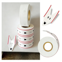 Rouleau de papier thermique pour tickets numérotés à 2 chiffres Turn O Matic K-T, pour distributeur de tickets, 2000 reçus par rouleau, impression numérique, blanc