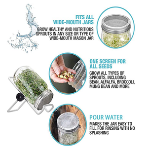 Pot Mason à large bouche avec couvercle en acier inoxydable - Product Image 5