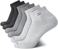 Chaussettes de sport unisexes rembourrées, lot de 6, chaussettes de sport respirantes en polyester qui évacuent l'humidité, pour l'entraînement, la course à pied, l'usage quotidien
