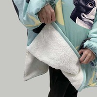 Nouvelle Couverture Polaire Chaude et Douce en Flanelle Sherpa, Sweat-shirt Portable à Capuche, Couverture à Capuche Surdimensionnée Personnalisée pour Adultes et Enfants – Vente Flash