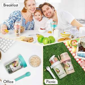 Tasse à salade avec couvercles et fourchette Conteneur à salade fraîche pour le déjeuner, repas de petit-déjeuner portable légumes et fruits - Product Image 6