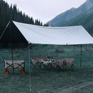 Tente de camping légère et portable 4 saisons en polyester 210D, version économique pour 3-4 personnes, 3 chambres, salon, imperméable - Product Image 3