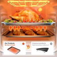 Plaque de cuisson rectangulaire en acier au carbone antiadhésive personnalisable pour rôtir le poulet et cuire au four, épaisseur 0,4 mm, vente en gros
