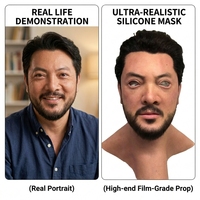 Masque facial en silicone réaliste pour simulation humaine, taille et couleur personnalisables, disponible en version OEM