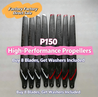 Pales d'hélice en carbone haute performance pour hélices P150 Aftermarket CW/CCW avec joints noirs pour drones agricoles