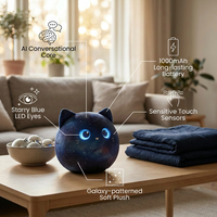 Starry Cat ChatGPT Cuteyeah Juguete de Peluche Electrónico Personalizado con LED de Gradiente Nebulosa, Activación Táctil, Búsqueda de Conocimientos, Bajo MOQ, OEM Disponible