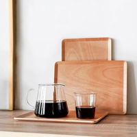 Plateau rectangulaire moderne en bois d'acacia massif pour la maison, support à tasses de fête, plateau à thé, assiette de service et plateau de rangement