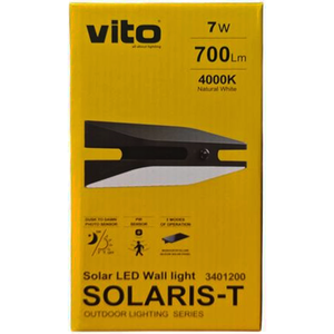 โคมไฟติดผนังพลังงานแสงอาทิตย์ 7W 700lm 4000k แสงธรรมชาติกลางแจ้ง - Product Image 2