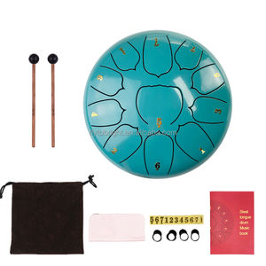 Oferta de fábrica, venta al por mayor, acero inoxidable, 6 pulgadas (15cm), 11 notas, tambor de mano con cabezas de cuero de vaca, lengua <span class=keywords><strong>lago</strong></span> Azul C mayor - Product Image 5