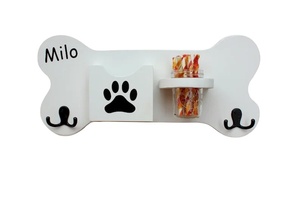 JUNJI — support en bois personnalisé pour chien, nouveau pot <span class=keywords><strong>de</strong></span> melon pour confiseries, étagère murale en bois avec crochets, cadeau pour amoureux des animaux <span class=keywords><strong>de</strong></span> compagnie - Product Image 2