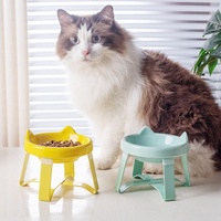 Gamelle en céramique coréenne style UFO avec support et abreuvoir pour chats et chiens