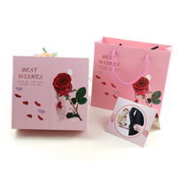 Boîtes en forme de cœur avec fleur, pour un desserts, grande fleur naturelle sèche en céramique naturelle, bijoux, gâteaux ou bonbons, boîte cadeau carrée