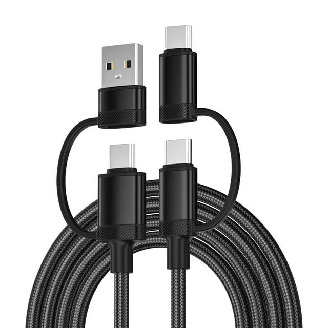 4 in 1 USB A Type C To USB C 8Pin 60W PD Cable For IP 17 16 15 14 Fast Charger Multiple Charging Cord