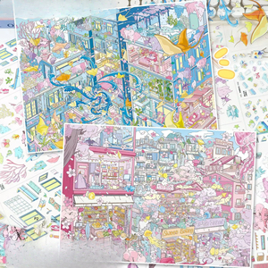 1 Paquete de Pegatinas, Pegatinas de Escenas en Miniatura <span class=keywords><strong>a</strong></span> Gran Escala, Pegatinas 3D Pop-up para Diario DIY - Product Image 1