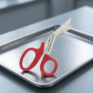 กรรไกรผ่าตัดคุณภาพพรีเมียม ด้ามจับสีแดง สแตนเลสสตีล สำหรับปฐมพยาบาล เครื่องมือแพทย์ชนิดใช้มือ คลาส 1 - Product Image 3