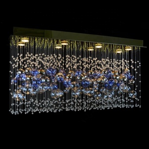 Lámpara colgante de bola de cristal, luz led simple, rectangular, moderna, decorativa - Product Image 5