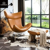 Fauteuil de relaxation haut de gamme avec repose-pieds, en cuir rembourré, pour la maison, le hall ou la salle de réception