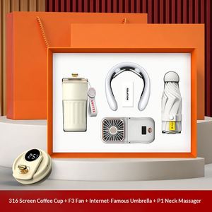 Coffret Cadeau d'Affaires de Luxe : Tasse à Café + Masseur Cervical + Ventilateur + Parapluie pour Ensemble Cadeau d'Entreprise Haut de Gamme - Product Image 5