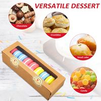 Cabilock Pack de 50 boîtes transparentes pour macarons avec emballage pour macarons, petites boîtes en papier kraft de qualité alimentaire personnalisables