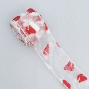 Ruban imprimé de haute qualité transparent de 6,5 cm avec motifs de Noël pour emballer les cadeaux de Noël, 10 yards/rouleau - Product Image 6