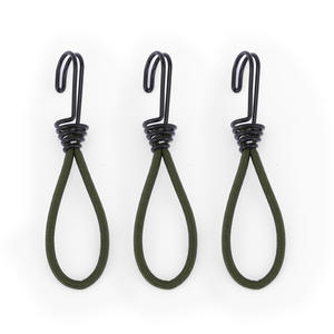 Corde élastique de randonnée 15 cm à double crochet, vert militaire, accessoires de tente Oxford, corde de traction pour camping en extérieur - Product Image 2
