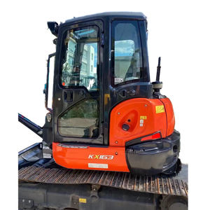 Excavadora de orugas mini Kubota KX163 usada de segunda mano, 6 toneladas con motor de alto momento de carga y accesorio de barrena motorizada - Product Image 1