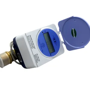 Medidor de agua ultrasónico inteligente residencial, cuerpo de latón alimentado por batería con salida RS485