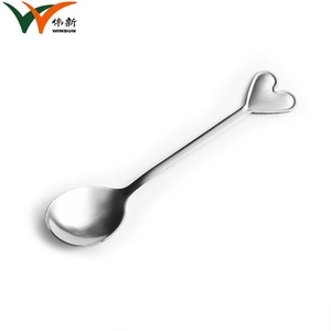 Factory Directly Supply Heart Shape Round Custom Metal Stainless Steel Silver Soup <b>Spoon</b> - Product Image 2